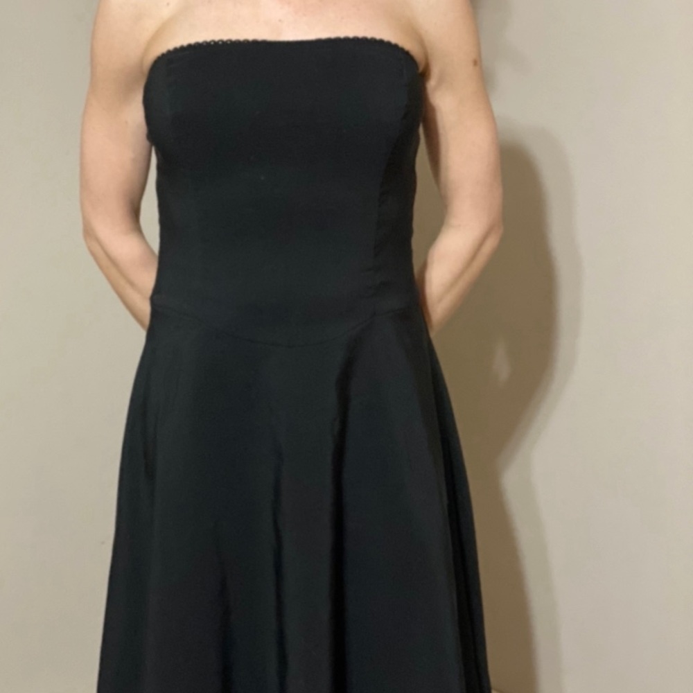 Classic black strapless dress